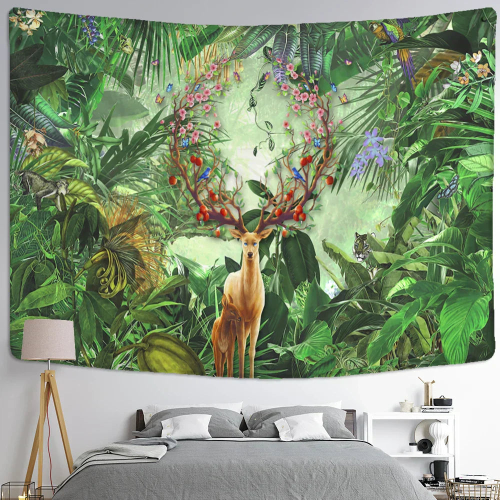 DecorBites™ Elk Tapestry Wall Hanging Mystical Starry Sky Home Decor