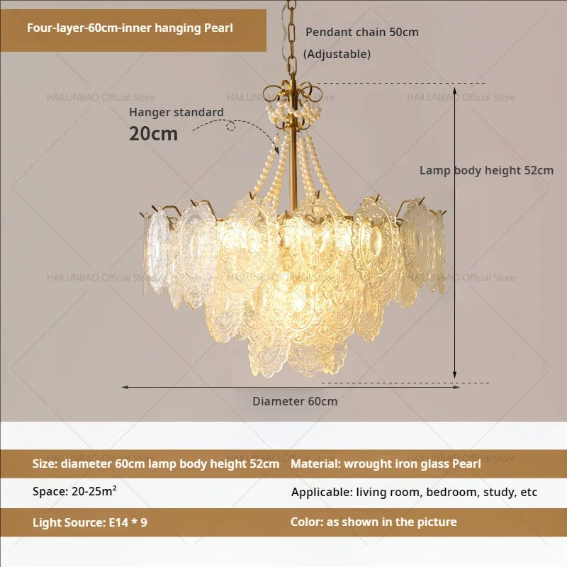 DecorBites™ Cream Crystal Chandelier: French Light Luxury for Living Room, Bedroom, Dining Room