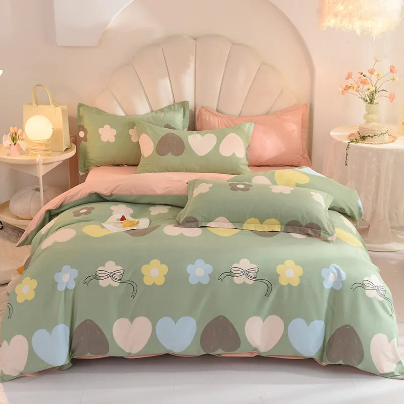 DecorBites™ Cotton Thickened Bedding Set - Single/Double Size, High Quality, Warm & Soft.