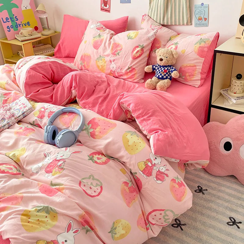 DecorBites™ Cloud Cotton Printed Bedding Sets | Super Soft Quilt Set for School Home Twin King
