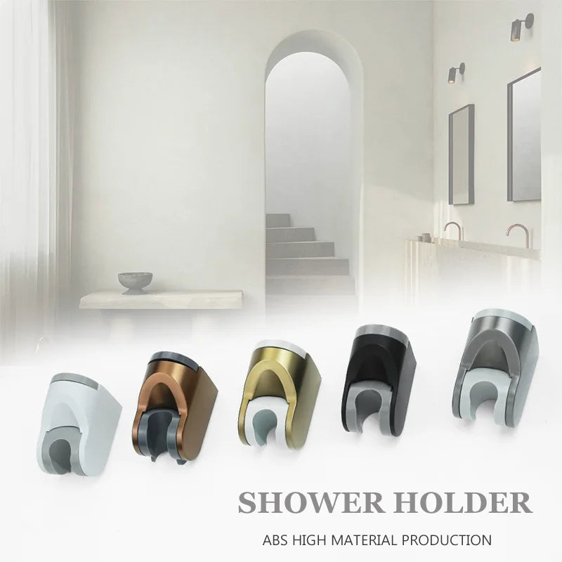 DecorBites™ Adjustable Shower Head Holder Wall Mount for Bathroom • White ABS Fixture Base