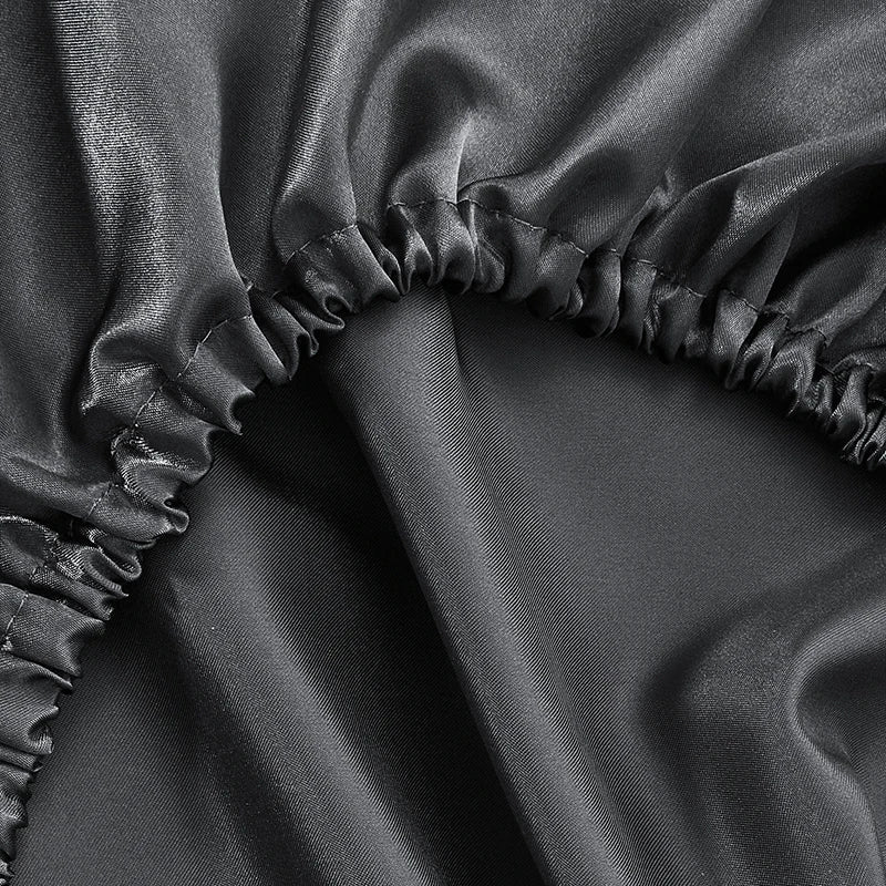 DecorBites™ Imitation Silk Elastic Band Pillowcase Queen King Size Smooth Satin Luxury Bedding