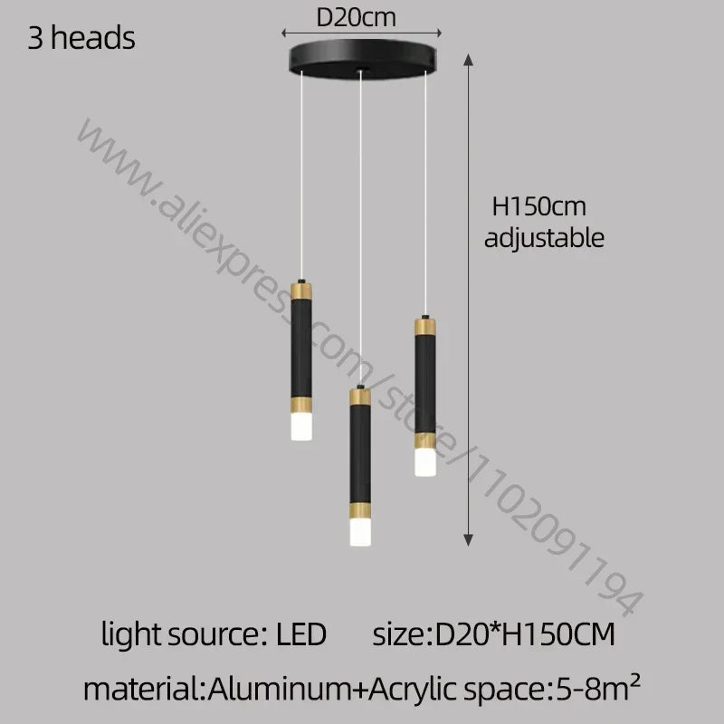ثريا LED من DecorBites™: إضاءة فاخرة حديثة بتصميم نورديك من الأكريليك لديكور المنزل