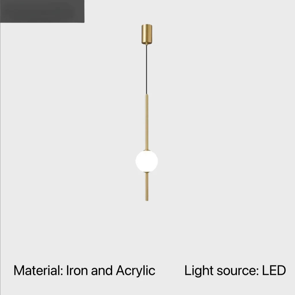 Nordic Acrylic Globe Pendant Light in Black or Gold