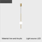 Nordic Acrylic Globe Pendant Light in Black or Gold