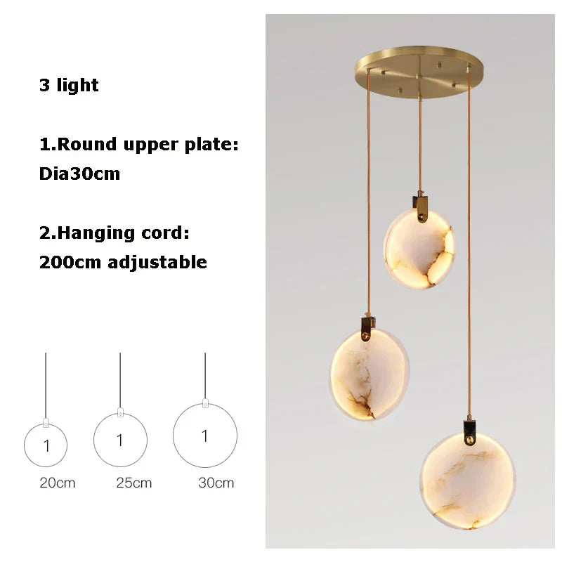DecorBites™ 2025 Art Deco Marble Golden Lustre LED Chandelier Lighting