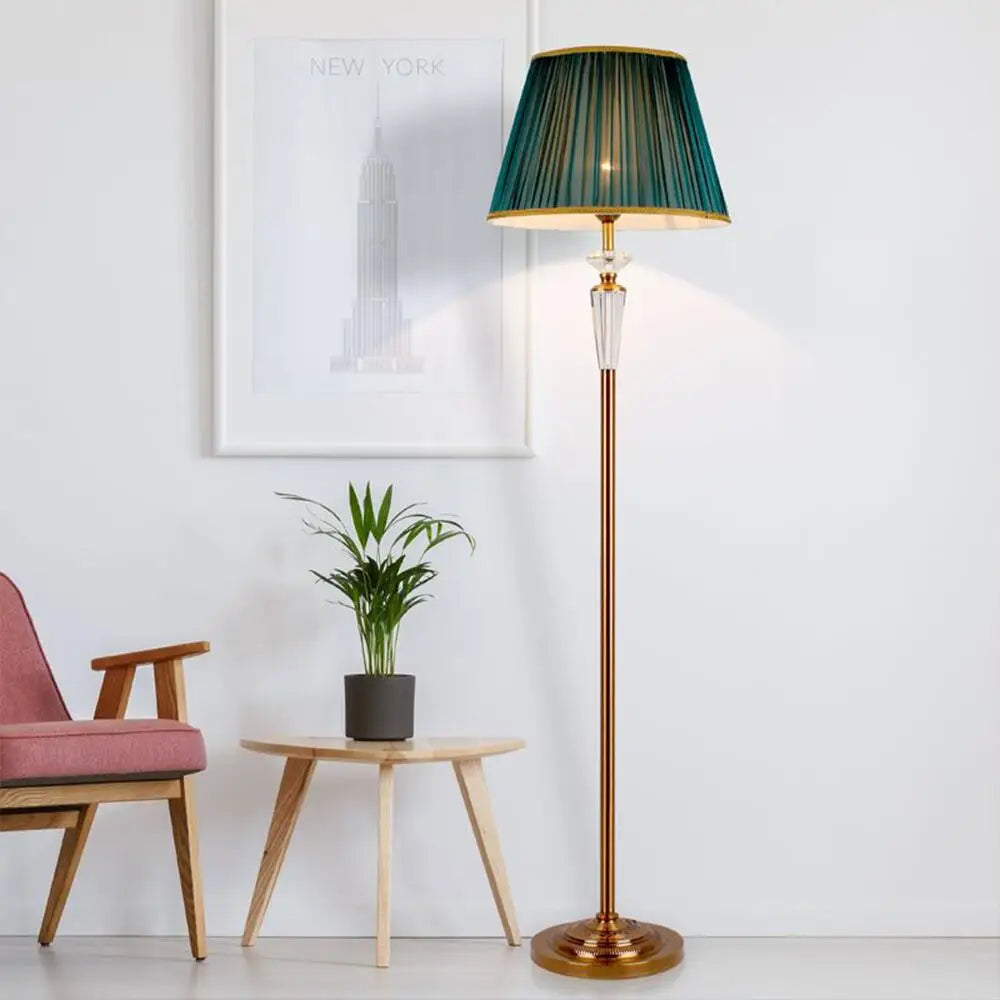 DecorBites™ Crystal Floor Lamp: European Retro Table Lamp for Home Décor, Living Room, Bedroom