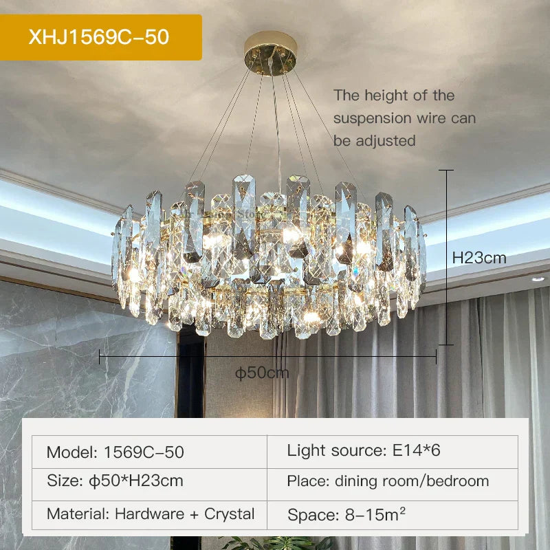 DecorBites™ Crystal LED Chandelier for High-end Living Spaces