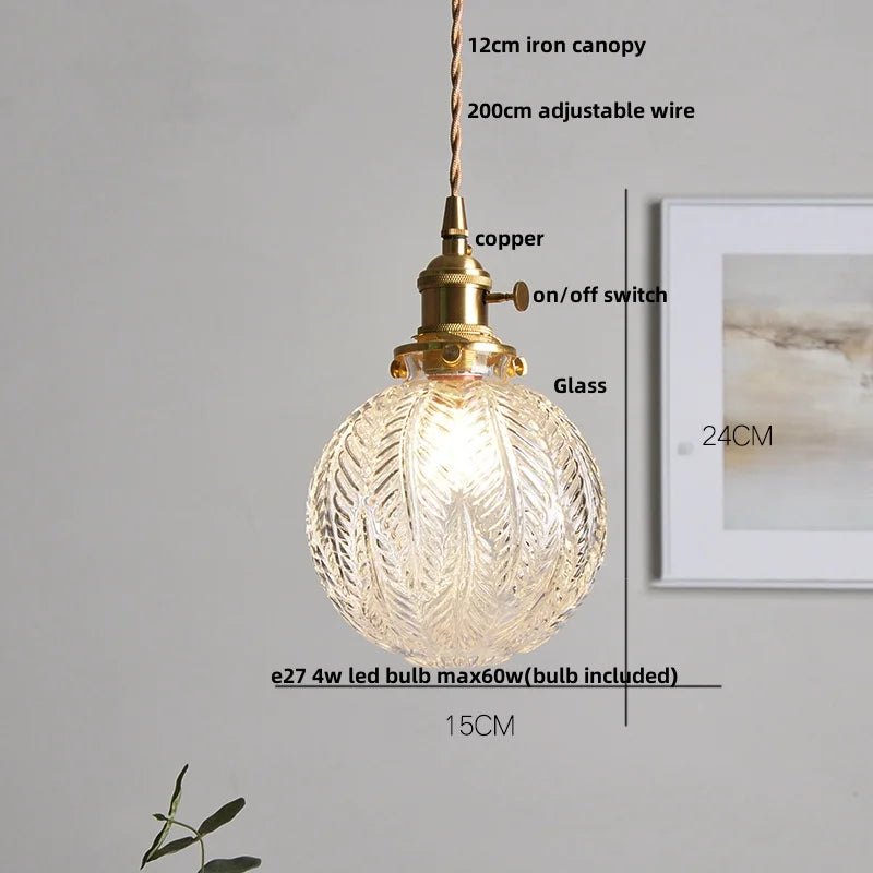 DecorBites™ Glass Globe LED Pendant Light - Adjustable Modern Nordic Hanging Fixture