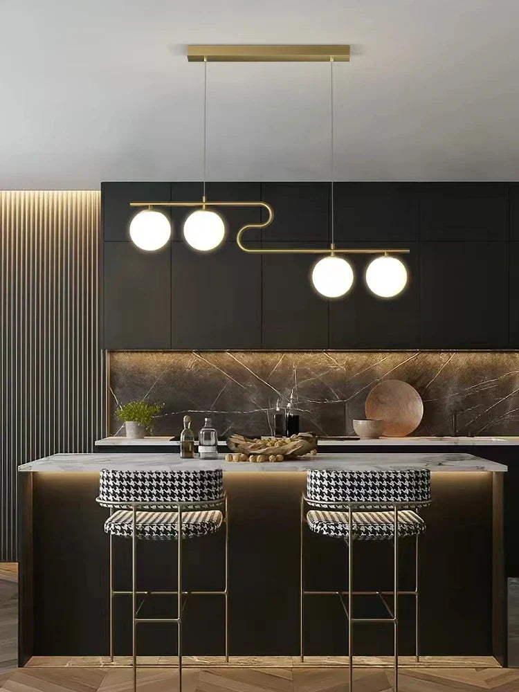 DecorBites™ Glass Ball LED Chandeliers for Home Dining Kitchen Office Decor Lighting