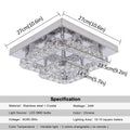 DecorBites™ Crystal LED Square Chandelier Ceiling Lamp for Bedroom Living Room Home Decor