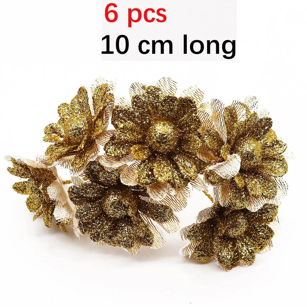 DecorBites™ Gold Hybrid Flower Cherry Stamen Berries Bundle لتزيينك بنفسك