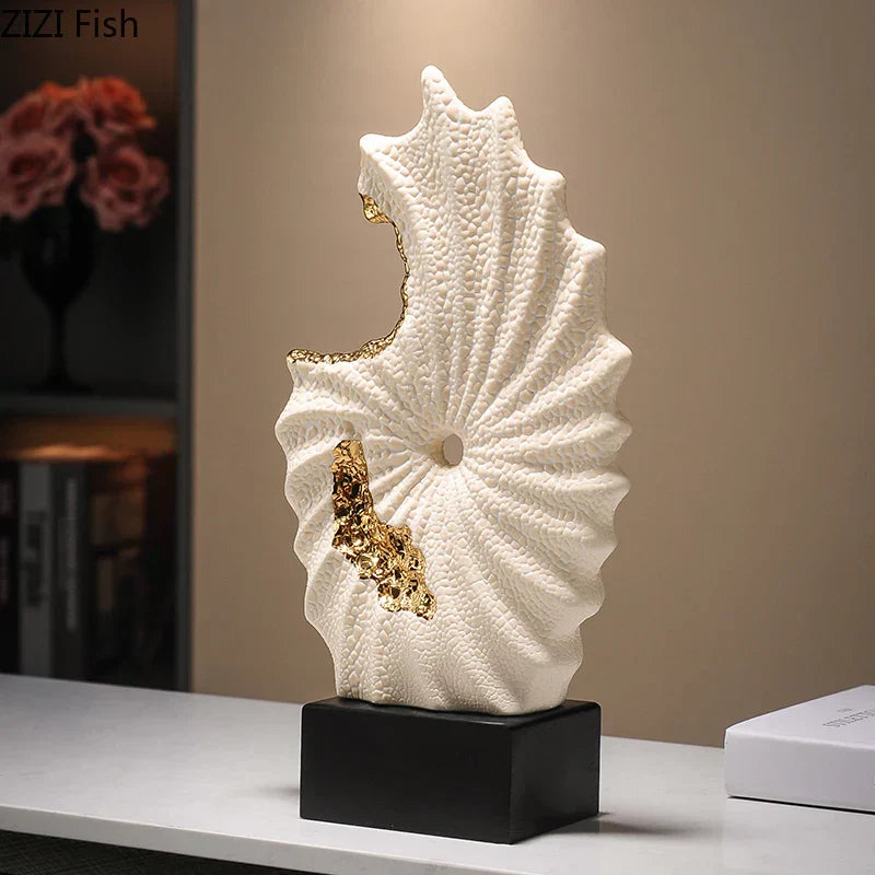 DecorBites™ Gilded Ceramic Landscape Feng Shui Desk Ornament: Abstract Room Decor & Aesthetics