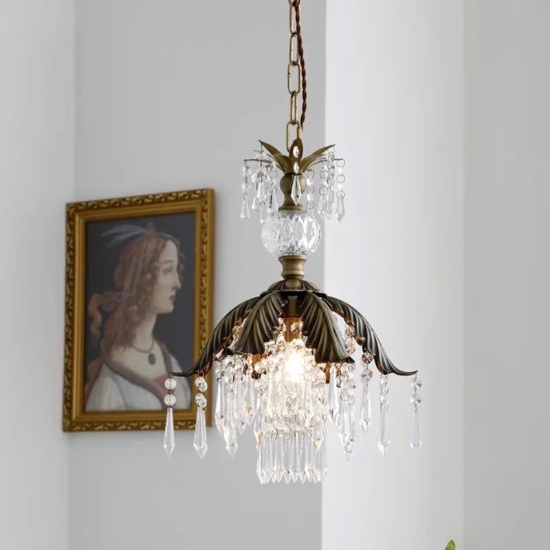 DecorBites™ French Countryside Brass Pendant Light Chandelier for Bedside, Hallway, Wardrobe