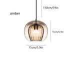 Nordic Glass Pendant Light in Amber or Clear