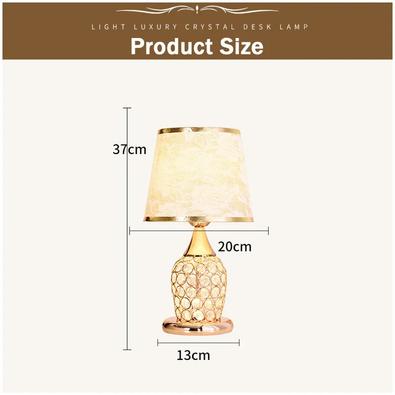 DecorBites™ Crystal Bedroom Table Lamp: Modern, Romantic, Decorative Lighting