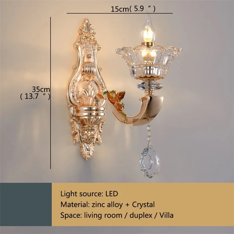 Applique murale LED DecorBites™ Or Cristal pour chambre et salon