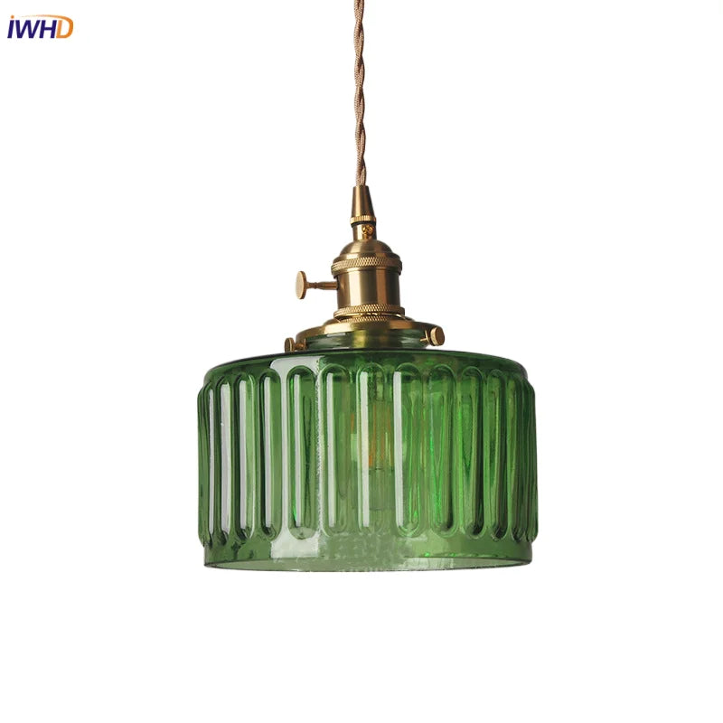 مصباح DecorBites™ المعلق من الزجاج الأخضر LED: مصباح معلق بتصميم نورديك عصري لغرفة الطعام والنوم
