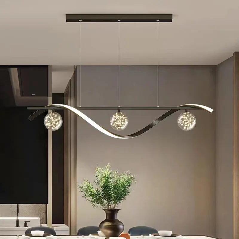 DecorBites™ Glass Ball LED Chandelier Pendant Light for Modern Living and Dining Room
