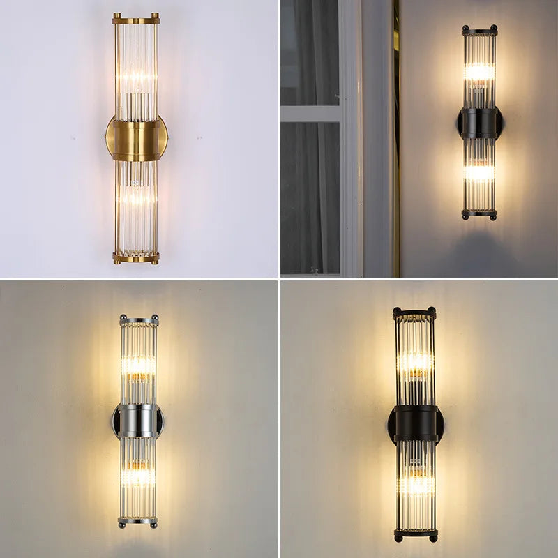 أضواء الحائط الزجاجية DecorBites™ من نوع Glass Rod - مصابيح مثبتة على الحائط للإضاءة العلوية/السفلية