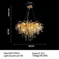 DecorBites™ Branch-shaped Golden Crystal Chandelier for Villa Bedroom and Living Room