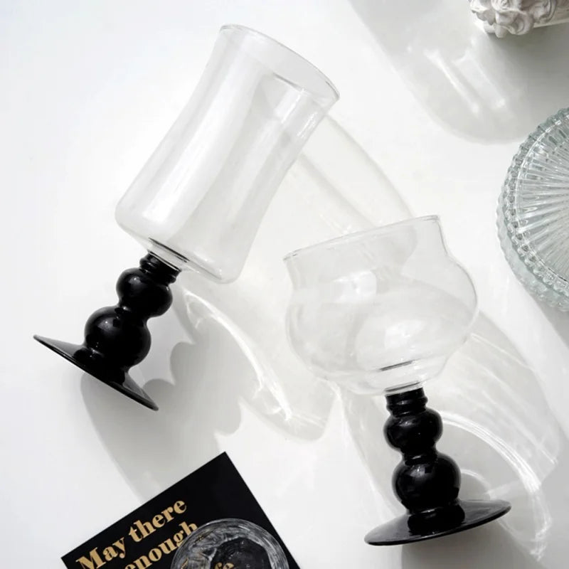 DecorBites™ 400ml Goblet Glass Coffee Cup Drinkware Tea Mug Heat-Resistant Water Cup.