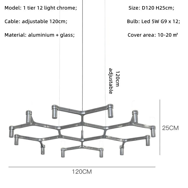 DecorBites™ Crown Major Chandelier: Modern Luxury LED Light for Kitchen, Hotel, Living Room
