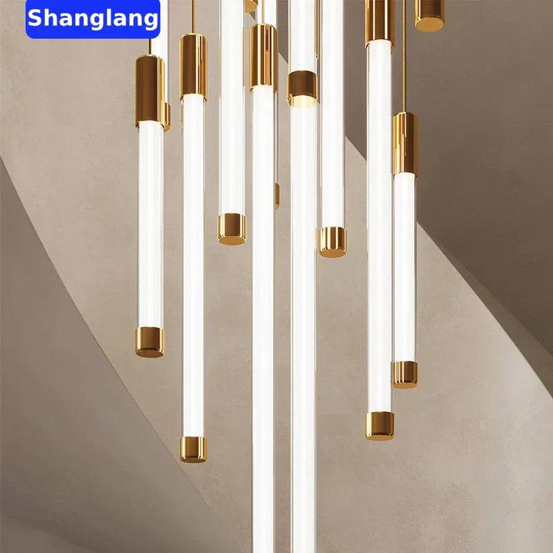 DecorBites™ ثريات LED إضاءة متدلية حديثة لدرج السقف ديكور فاخر لغرفة المعيشة