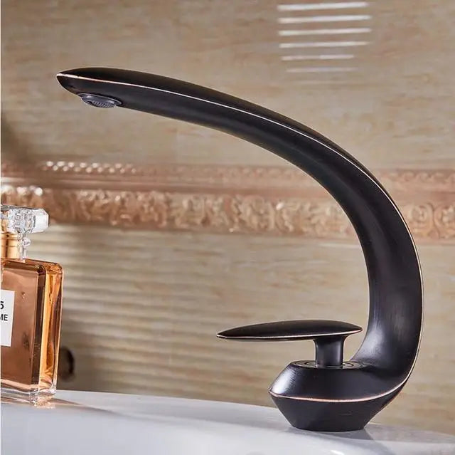 DecorBites™ Basin Faucet: Rose Gold/Black/Gold Bathroom Sink Mixer Tap made of Brass