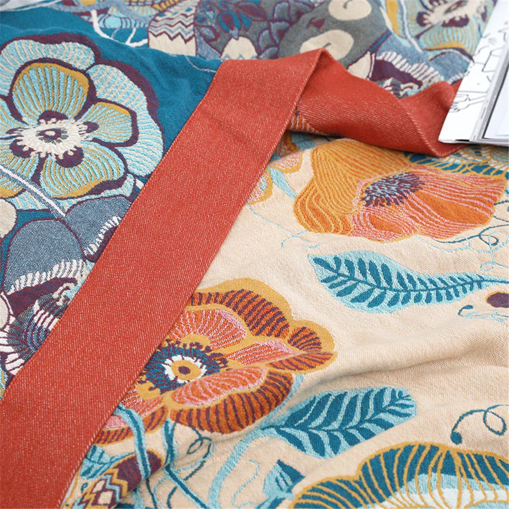 Couverture Serviette en Gaze de Coton DecorBites™ - Jacquard Double Face Teint en Fil pour Adultes et Enfants