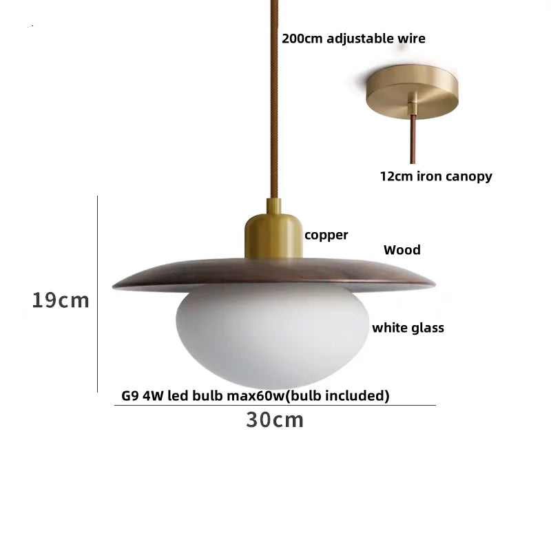 DecorBites™ LED Wood Pendant Light Fixture | Adjustable Hanging Lamp for Home Decor