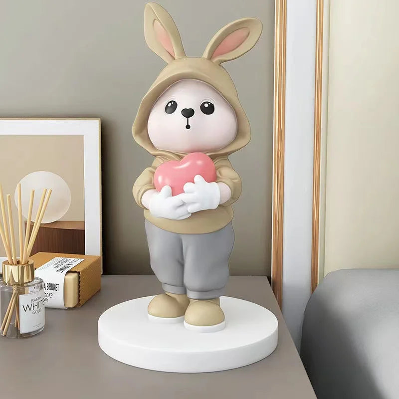 DecorBites™ Cute Rabbit Desk Figurines, Cartoon Home Decor, Nordic Arts, Crafts Supplies