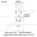 Modern Staircase Pendant Chandelier in Black or Gold