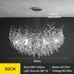 Modern Silver Crystal Chain Pendant Chandelier