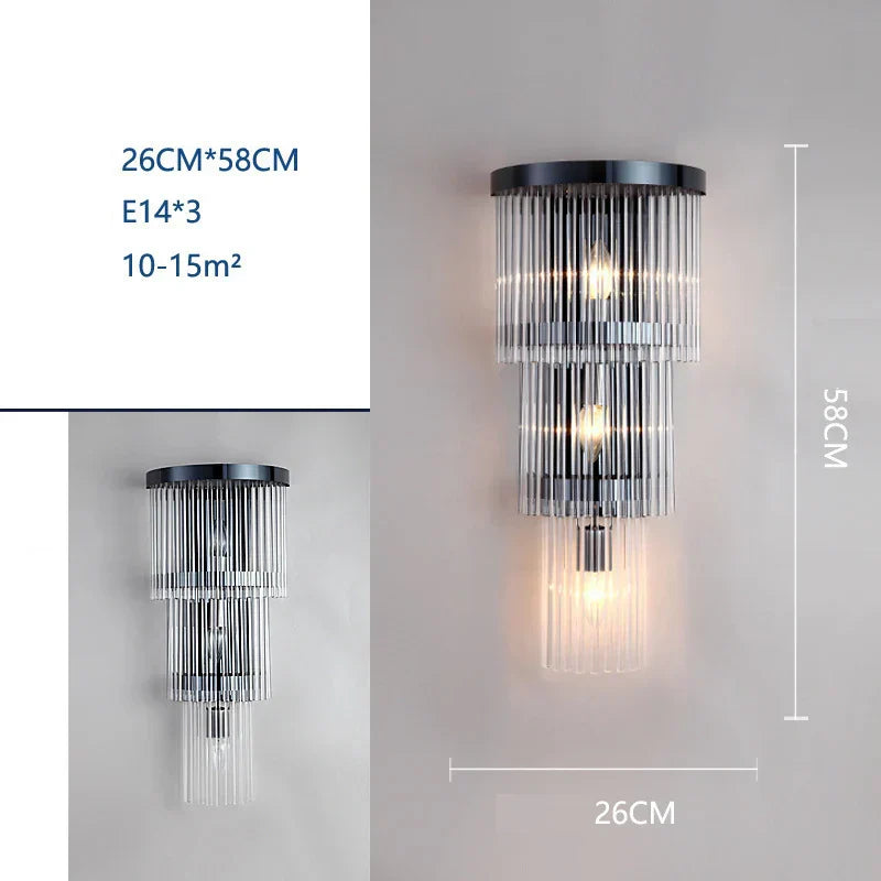 DecorBites™ Crystal Wall Lamp: Modern Light Luxury for Living Room, Bedroom, and Corridor