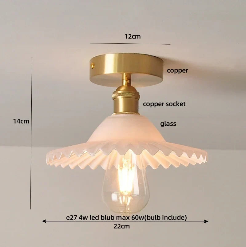 DecorBites™ Glass Flush Mounted Ceiling Light Fixture - Modern Nordic Green Glass LED Ceiling Lamp