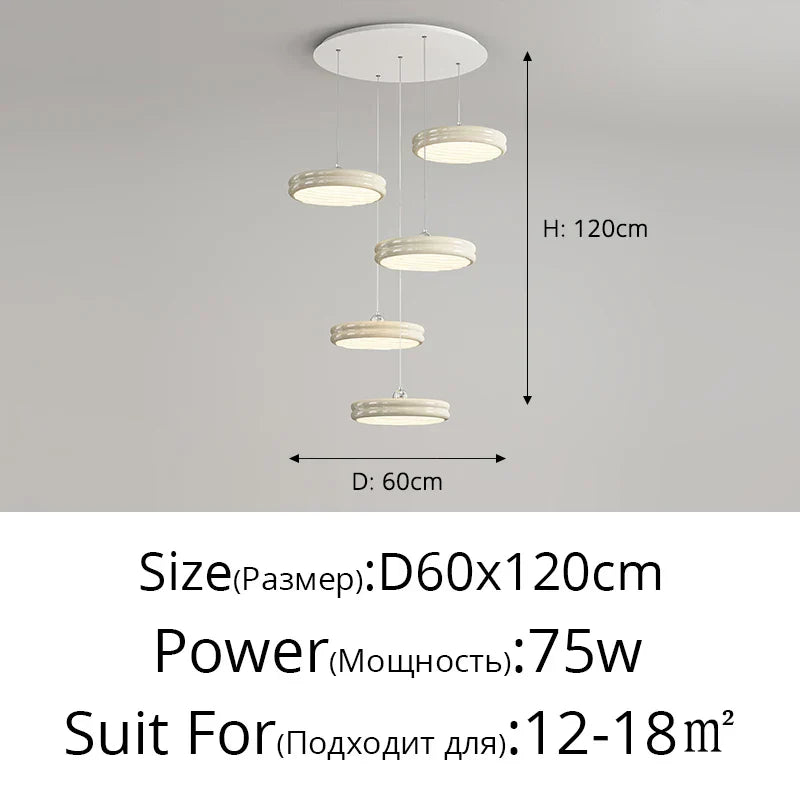DecorBites™ Circular Dimmable Pendant Light Modern Chandelier for Dining Room, Kitchen Island