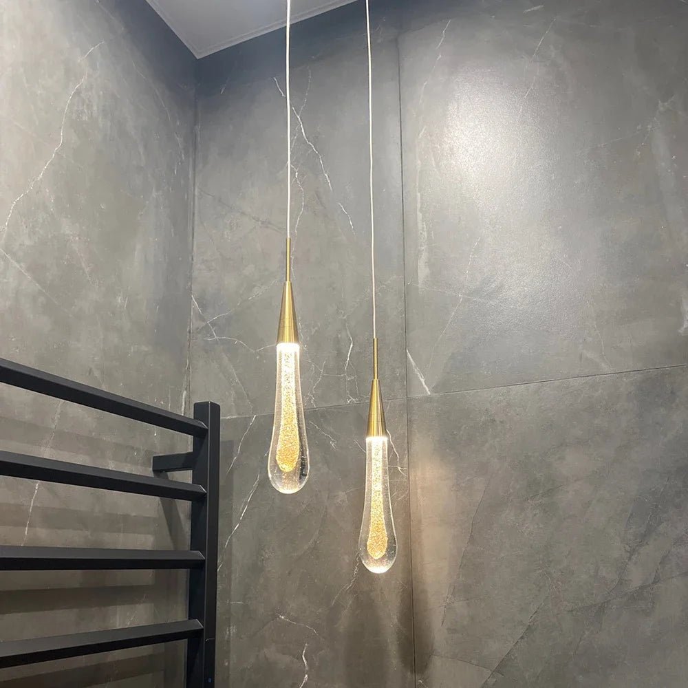 Post-Modern Crystal Teardrop Glass Pendant Light