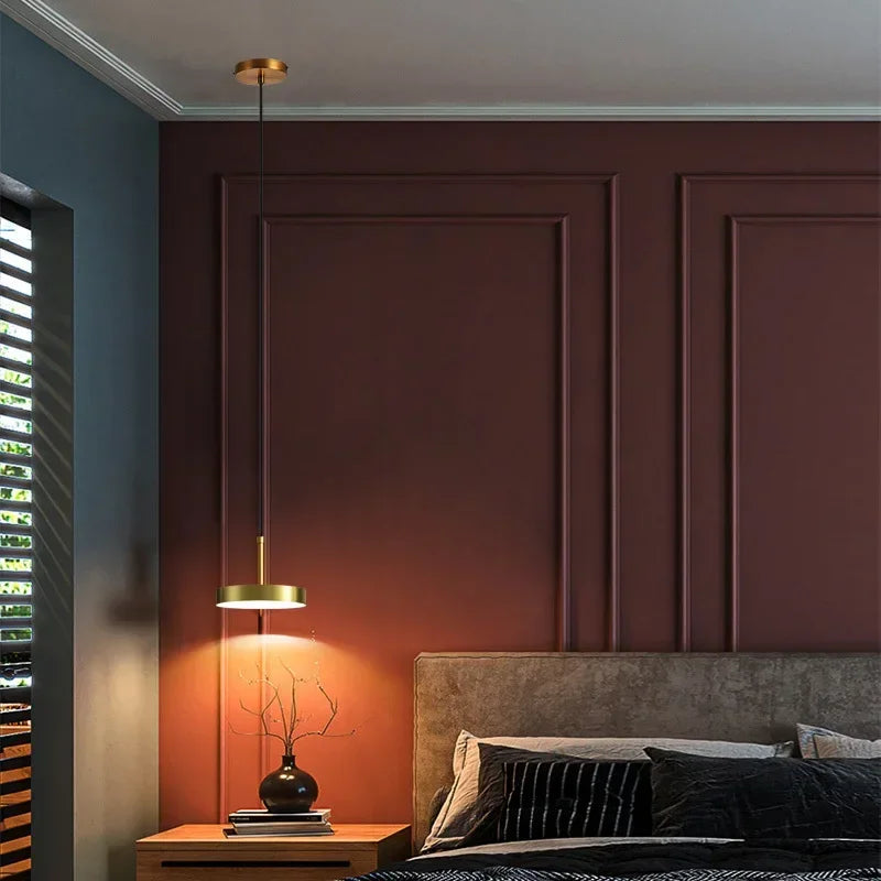 Nordic Minimalist Black Brass Pendant Light