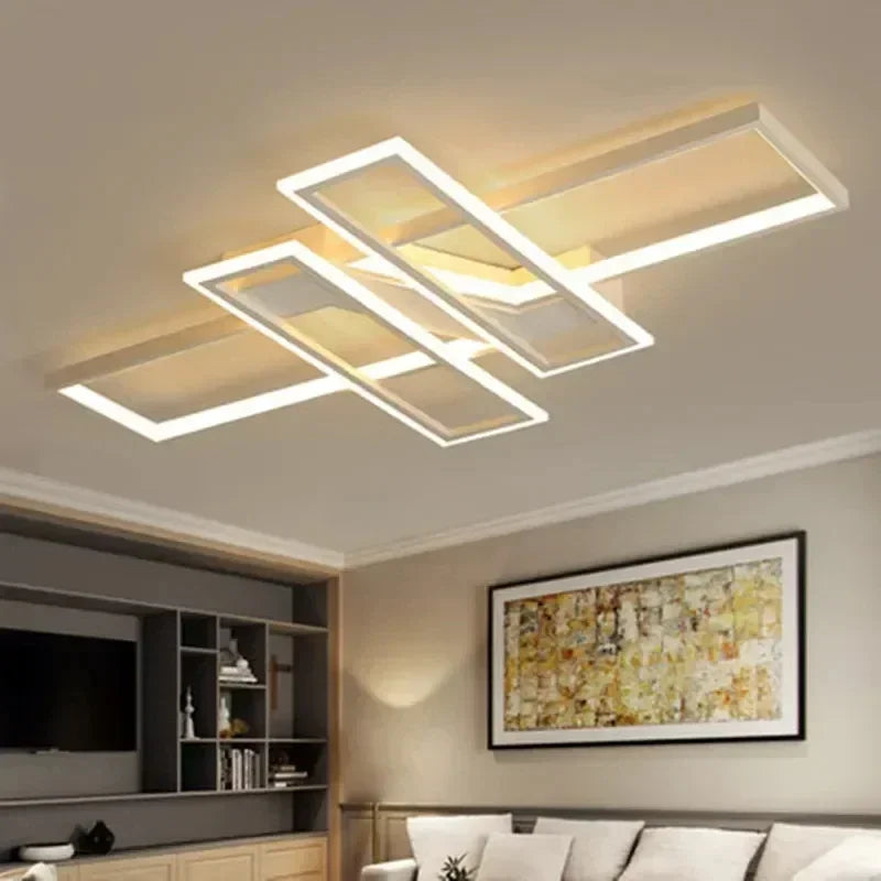 ثريات LED من DecorBites™ مزودة بجهاز تحكم عن بعد - مصباح سقف لامع باللون الأسود للمنزل