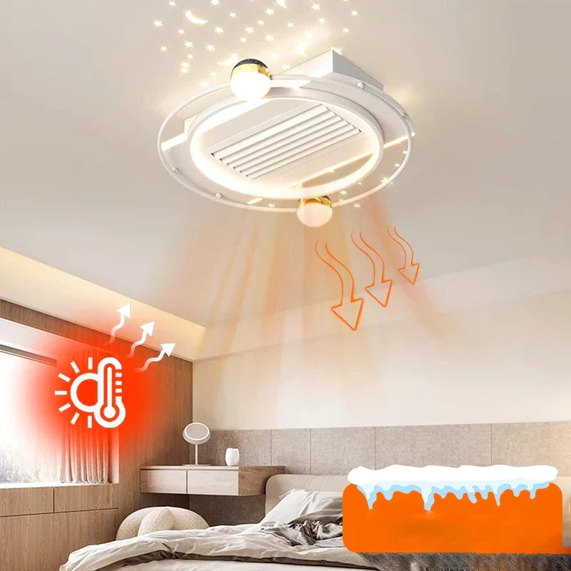 مروحة سقف غرفة نوم الأطفال DecorBites™ مع جهاز تحكم عن بعد وإضاءة LED عصرية