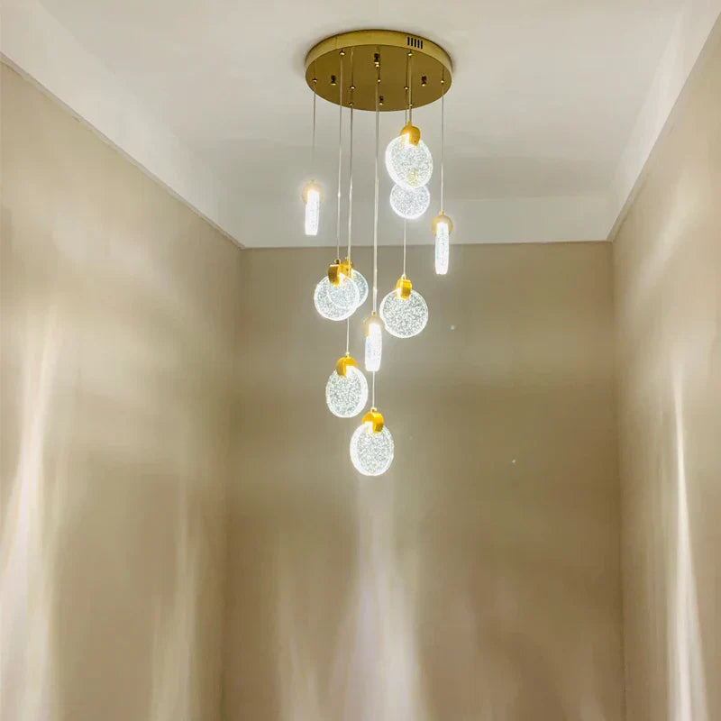 DecorBites™ Crystal LED Stair Slinglight for Nordic Living Room, Villa, and Restaurant