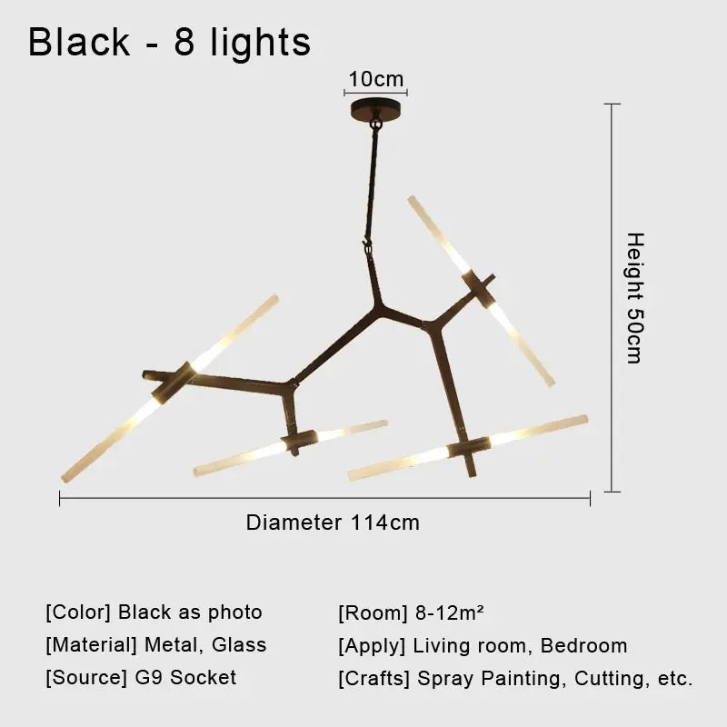 DecorBites™ Glass LED Chandelier Ceiling Light for Modern Nordic Design Home Decor