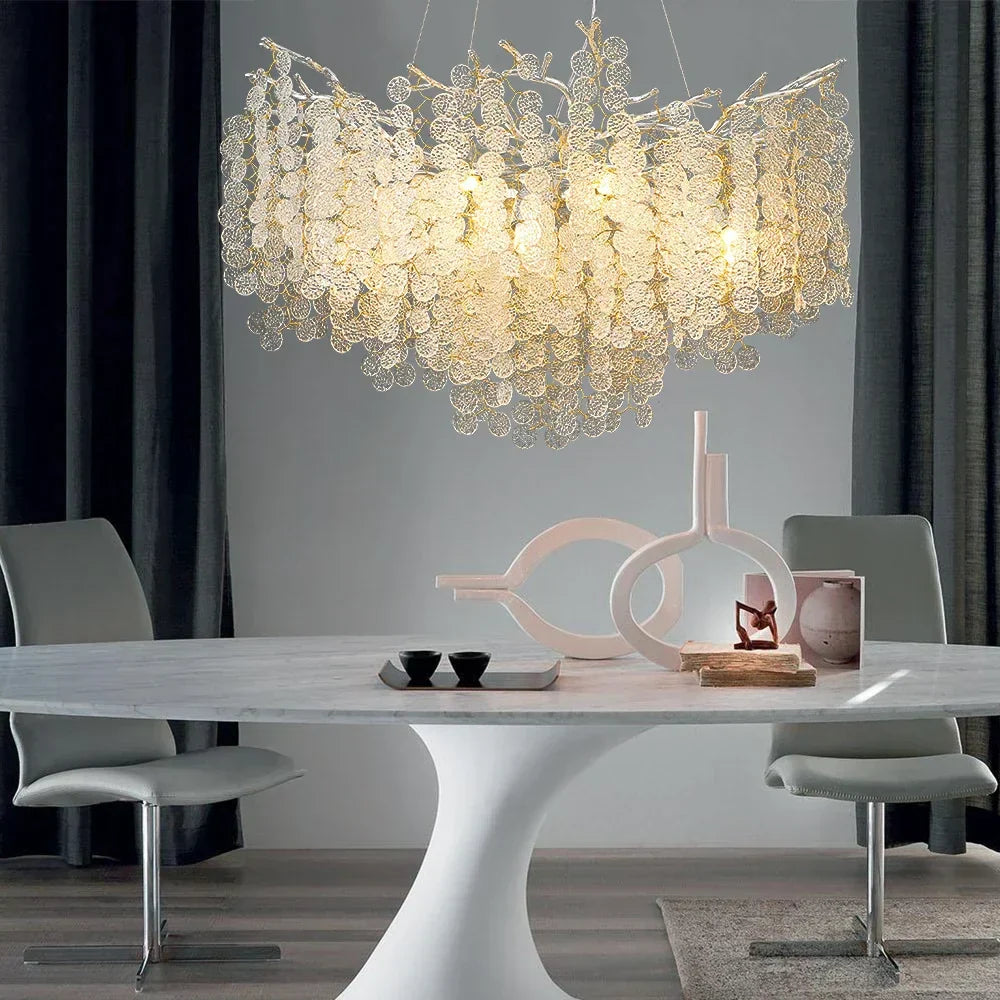 DecorBites™ Gold Money Tree Crystal Chandelier for Bedroom Living Dining Room Luxury Lighting