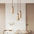 Wabi-Sabi Yellow Marble Stone Pendant Light