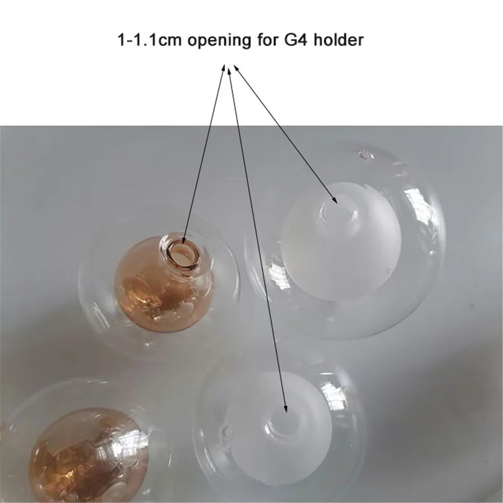 DecorBites™ 1/4/8pcs Pack 1cm Opening G4 Glass Shade Replacement Globes for Chandelier