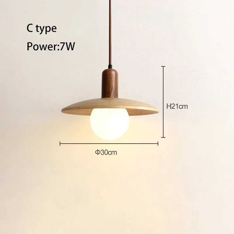 DecorBites™ Cream Japanese Style Wood Pendant Chandelier for Bedroom and Dining Room