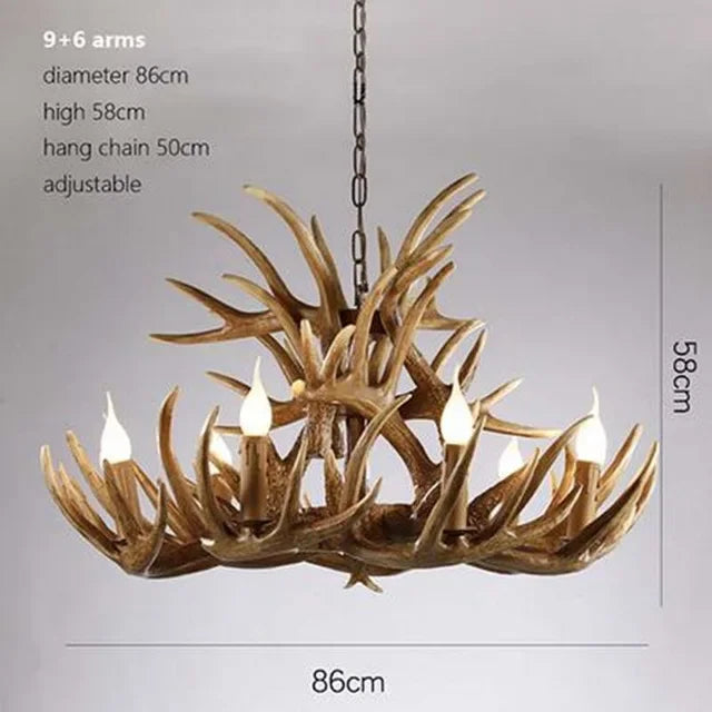DecorBites™ Antler Pendant Chandelier for Home and Bar Decor - Industrial Deer Horn Fixture