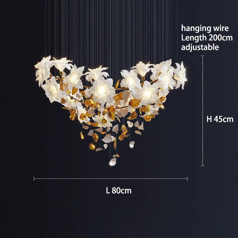 DecorBites™ Crystal Flower Chandelier: Luxury Ceiling Pendant Light for Home Decor
