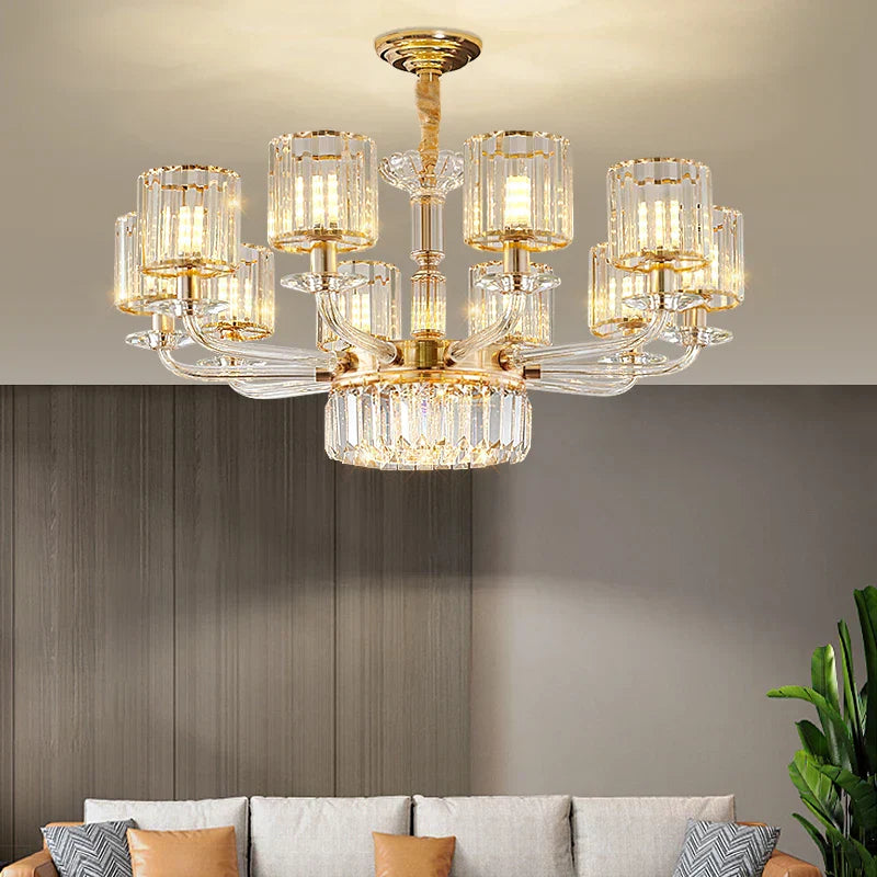 DecorBites™ Crystal Glass Pendant Lamp: Modern European Luxury for Living, Dining, Bedroom